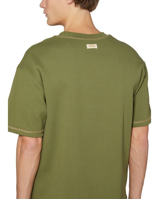 Drole de Monsieur T-Shirt Nid D'Abeille in Green für Herren