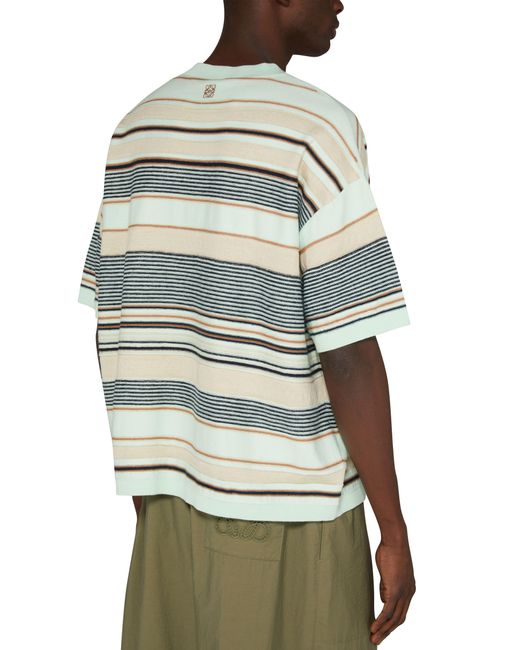 T-shirt rayé en coton et lin Loewe pour homme en coloris Natural