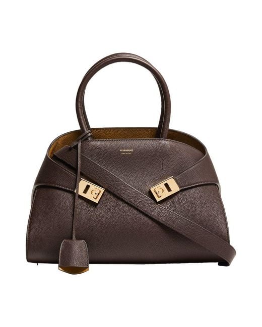 Ferragamo Brown Handtasche Hug