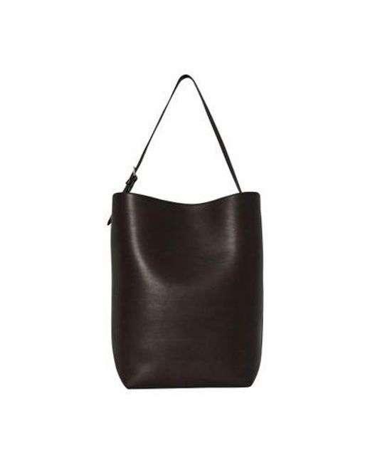 The Row Black Große N/S Park Tote Belt Schultertasche Aus Leder