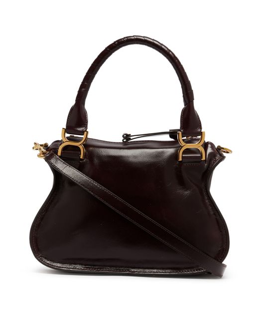 Chloé Black Kleine Tasche Marcie Aus Glanzleder