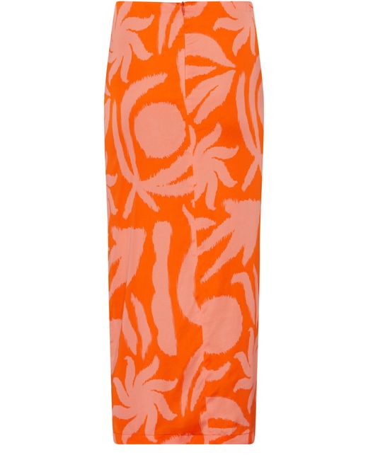 Sessun Orange Hayetti Print Skirt