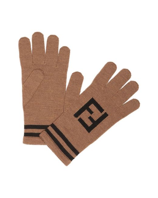 Fendi Brown Gloves for men