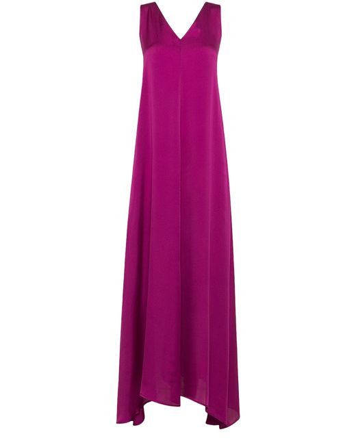 Momoní Purple Kleid Helena aus unifarbener Seide