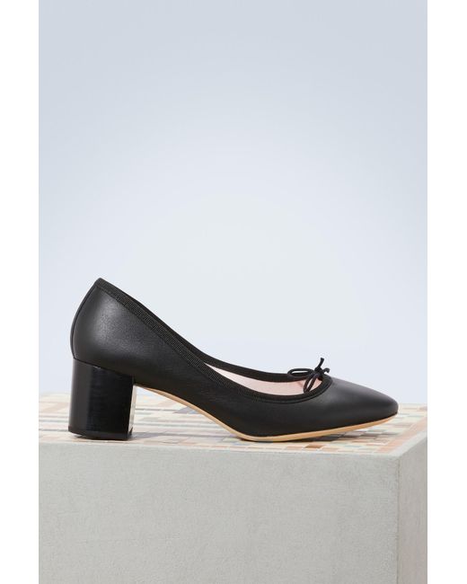 Repetto Black Farah Ballet Pumps With Heels