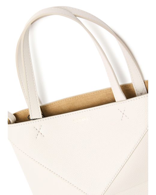 Loewe White Mini Puzzle Fold Tote