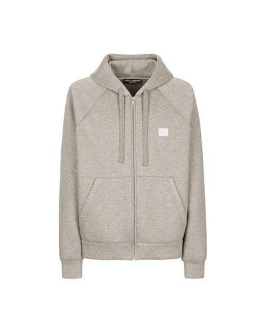 Dolce & Gabbana Gray Zip-up Hoodie With Tag for men