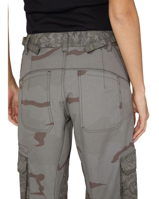 MARINE SERRE Gray Regenerated Camo Cargo Pants