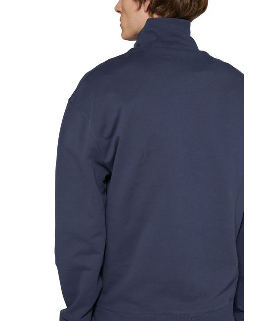 Maison Kitsuné Blue Fox Head Logo Sweatshirt With Half-zipper for men