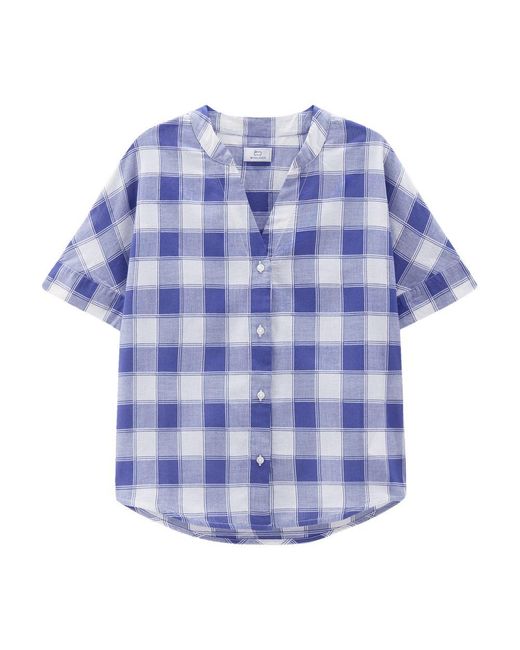 Woolrich Purple Pure Cotton Voile Checked Shirt
