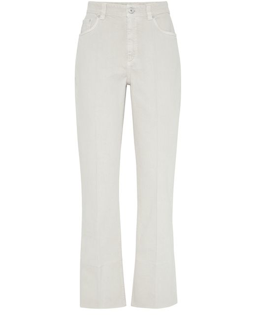 Brunello Cucinelli White Piece-Dyed Denim Pants
