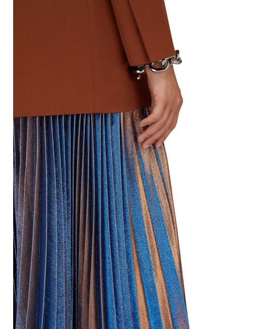 Rochas Blue Lame' Plisse' Skirt