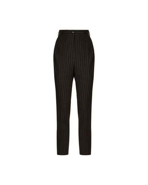 Dolce & Gabbana Black Pinstriped Trousers