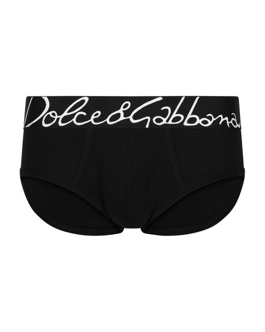 Dolce & Gabbana Black Stretch Cotton Brando Briefs for men