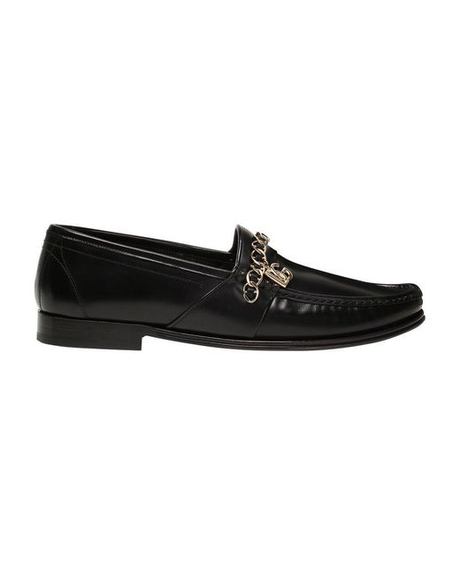 Dolce & Gabbana Black Calfskin Nappa Visconti Loafers for men