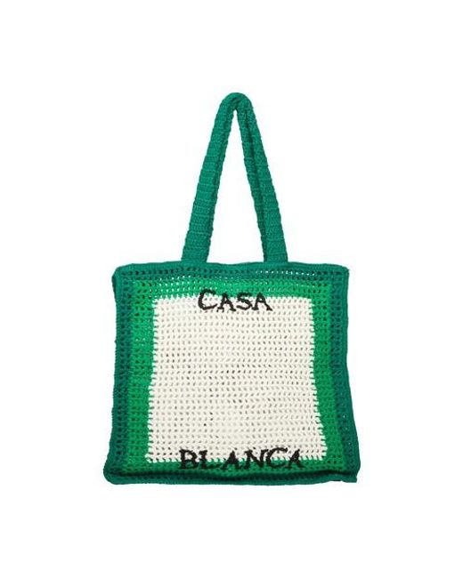 CASABLANCA Green Crochet Tennis Bag for men