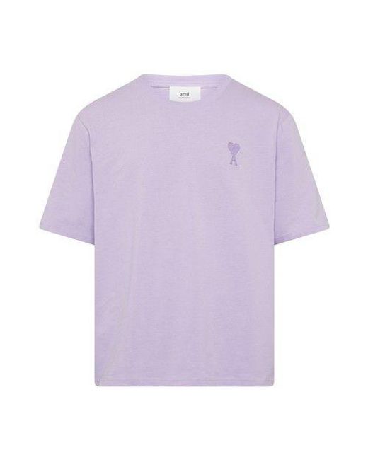 AMI Purple Ami De Coeur T-shirt for men