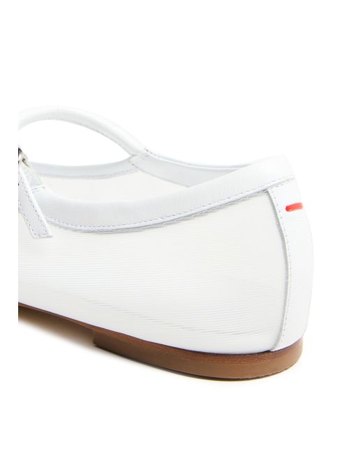 Aeyde White Uma Nappa Leather Ballet Flats