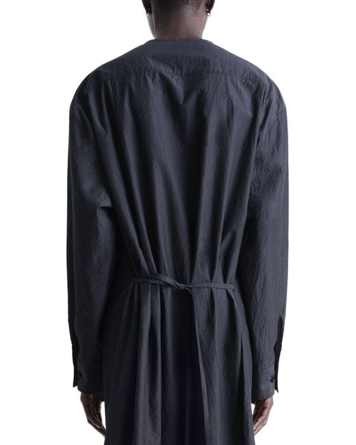 Lemaire Blue Midikleid Mit Weichem Kragen