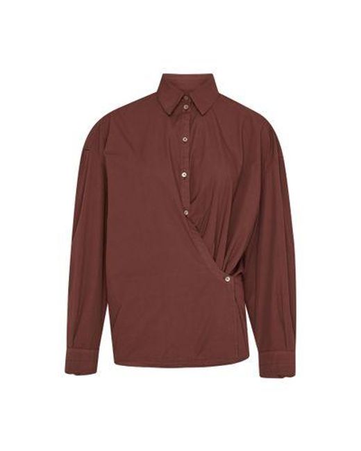 Lemaire Purple Straight Collar Twisted Shirt