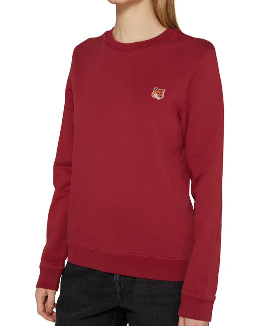Maison Kitsuné Red Fox Head Patch Sweatshirt