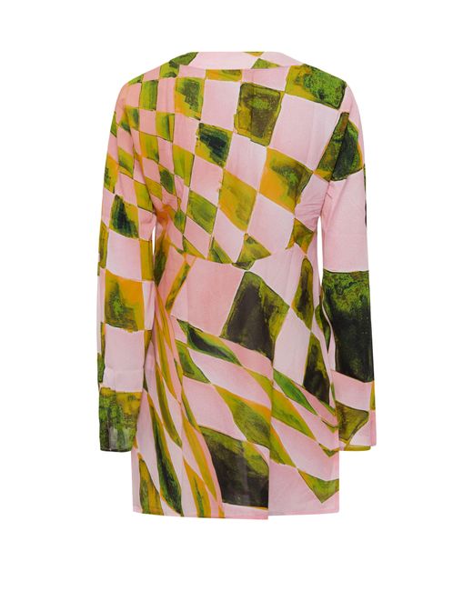 Robe courte caftan Louisa Ballou en coloris Green