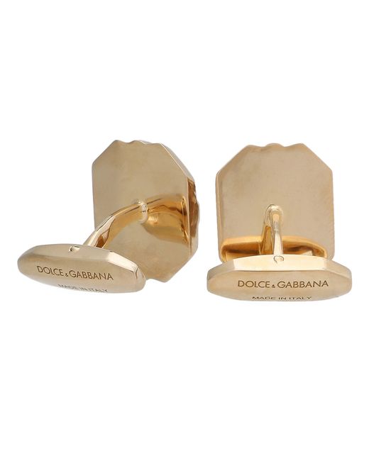Dolce & Gabbana Metallic Cufflinks With Rhinestones for men