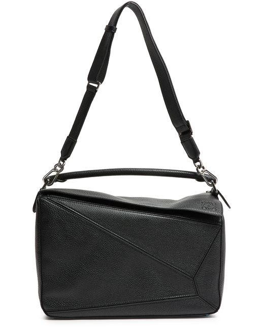 Loewe Black Puzzle Large Grained Calfskin Bag for men