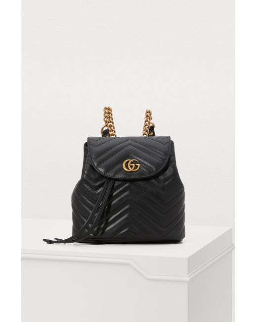 Petit sac à dos GG Marmont Gucci en coloris Noir | Lyst