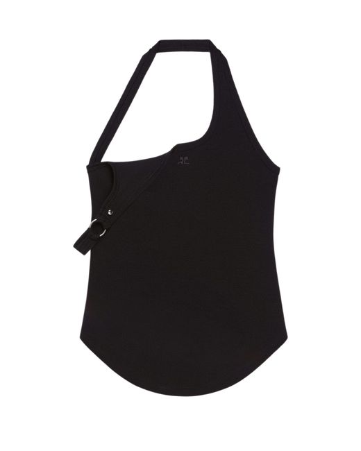 Courreges Black Undressed 90's Rib Buckle Tank Top