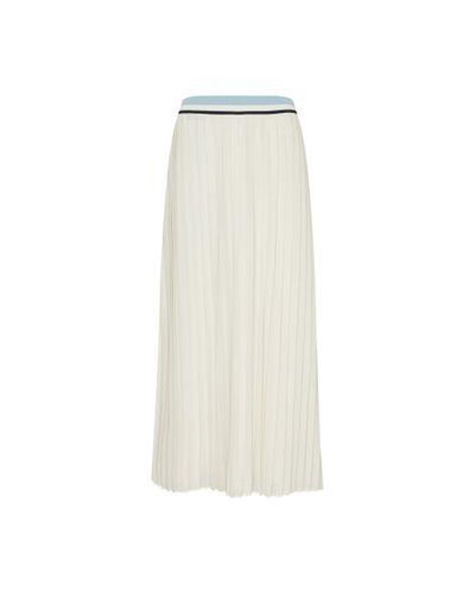 Moncler Natural Pleated Midi Skirt