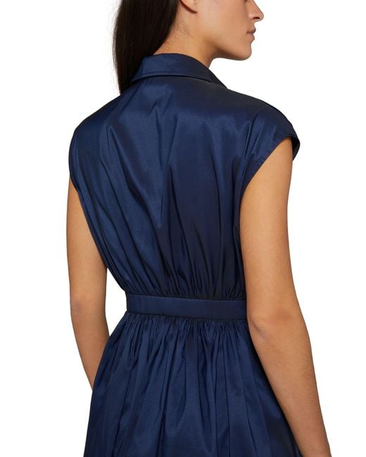 Alexander McQueen Blue Short-sleeve Midi Dress