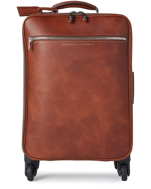 Brunello Cucinelli Wheeled Suitcase in Brown for Men | Lyst