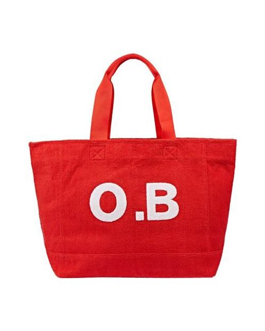 Orlebar Brown Red Mason Towelling Beach Bag for men