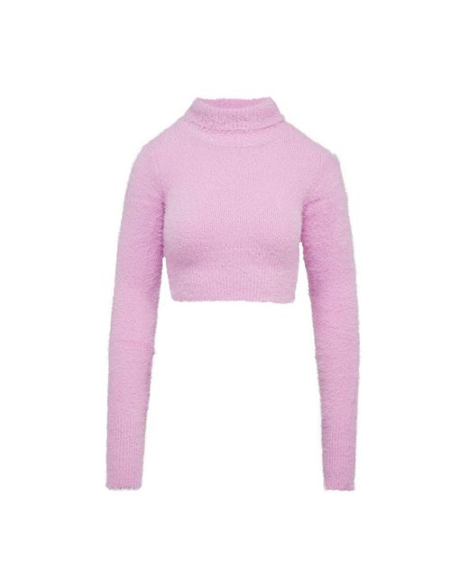 Faith Connexion Pink Cropped Turtleneck Sweater
