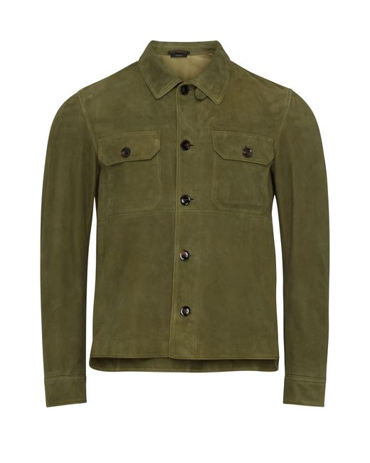Tom Ford Green Leather-trimmed Suede Blouson Jacket for men