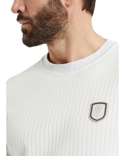 Brunello Cucinelli T-Shirt mit Tennis-Badge in White für Herren