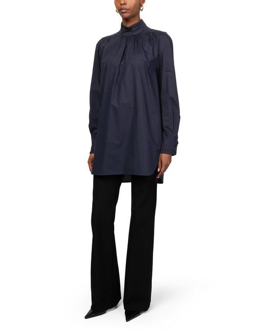 Max Mara Blue Langärmelige Bluse Gettata