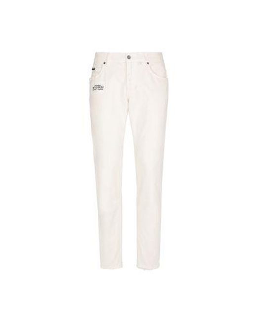 Dolce & Gabbana Regular-fit White Denim Jeans for men