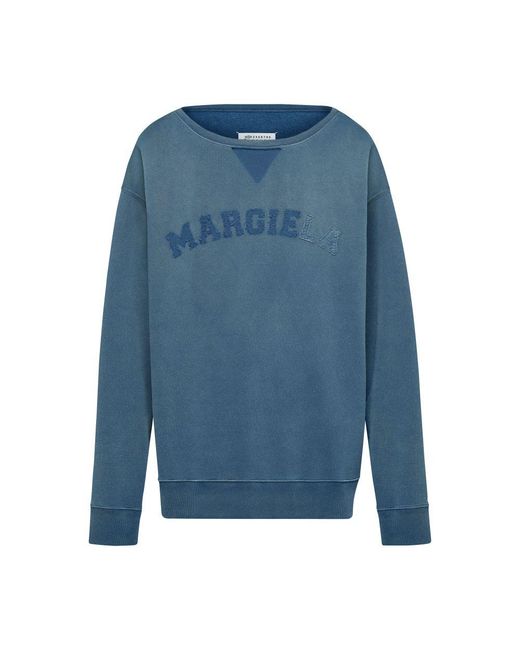 Maison Margiela Blue Logo Organic Cotton Sweatshirt