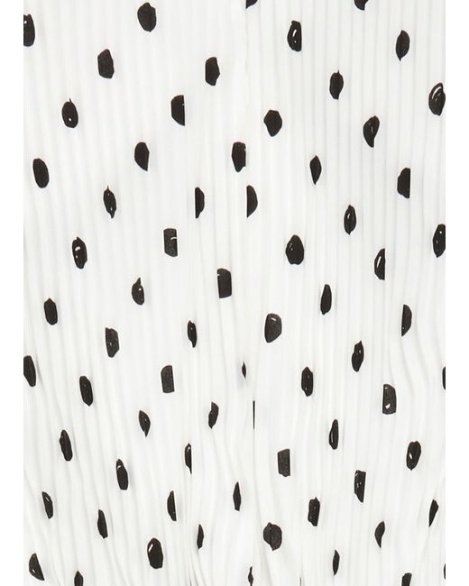 Balenciaga White Hand Drawn Polka-dot Pleated Dress
