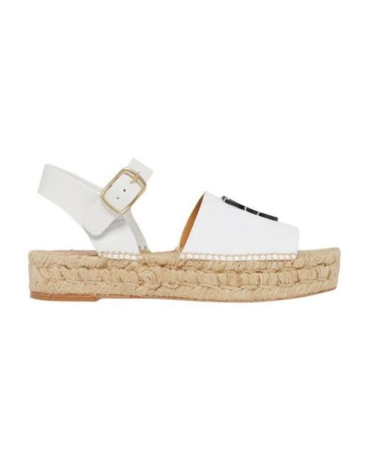 Loewe White Anagram Sandals