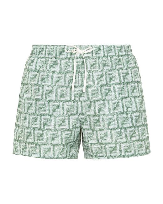 Fendi Green Swim Shorts for men