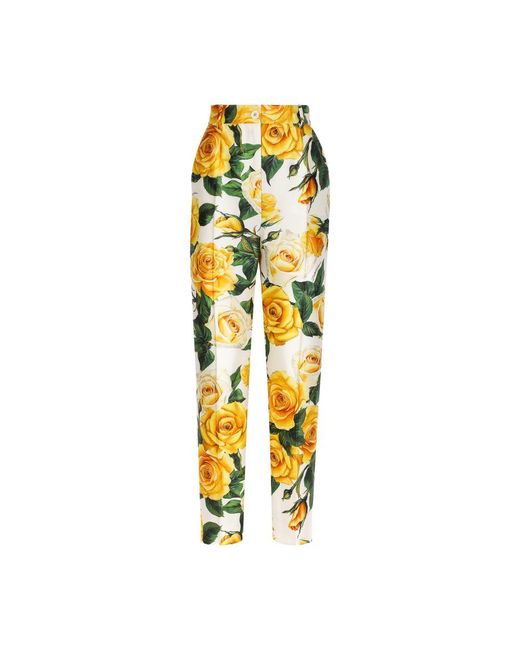 Dolce & Gabbana Metallic High-Waisted Mikado Pants