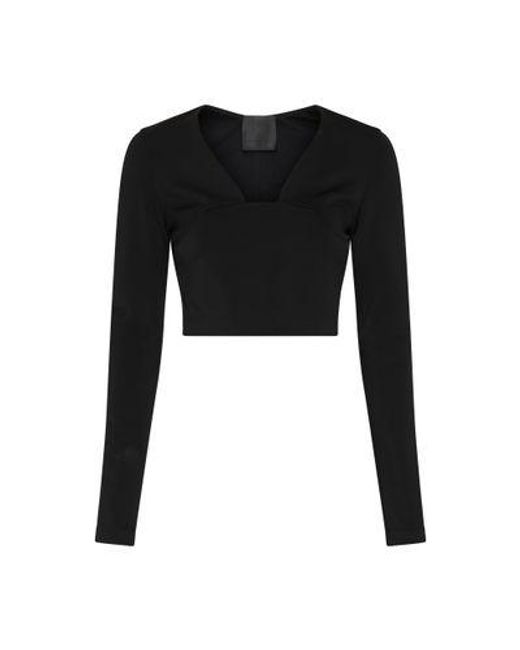 Givenchy Black Long-sleeved Crop Top