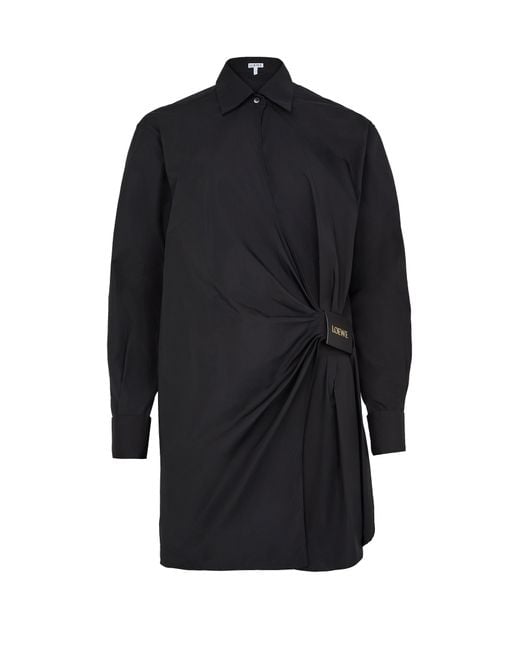 Loewe Shirt Dress in Black | Lyst