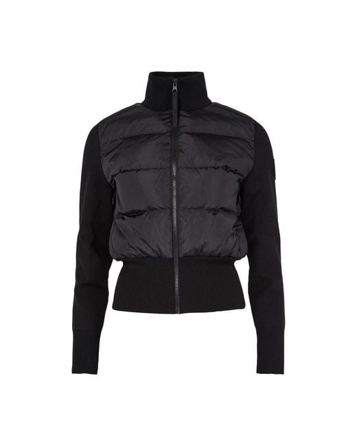 Canada Goose Black Weite Jacke Aus Gestepptem Mesh-Hybrid-Material