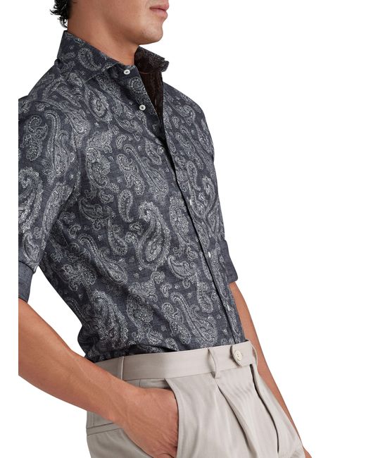 Brunello Cucinelli Blue Slim-Fit Shirt for men