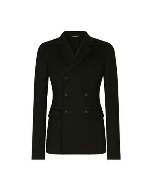Dolce & Gabbana Black Double-breasted Cotton Jacket for men
