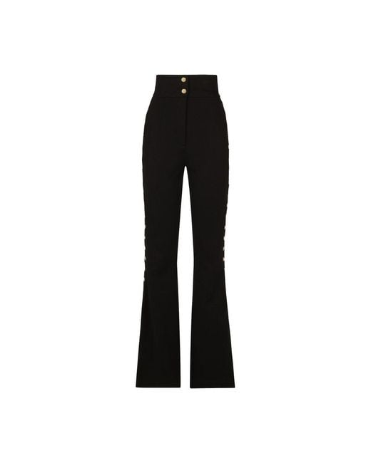 Dolce & Gabbana Black Full Milano Pants With Buttons